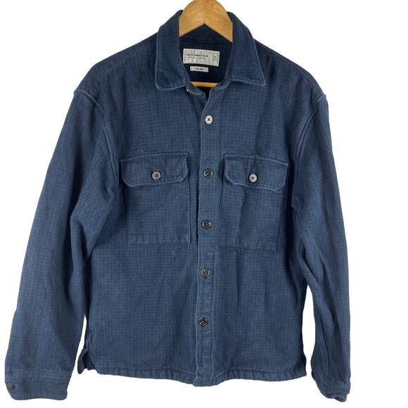 Abercrombie & Fitch Relaxed Blue Plaid Heavyweight w/Pockets Shacket Size Medium - Picture 1 of 10